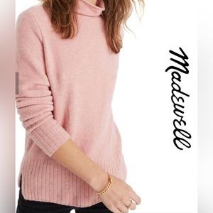 Madewell Women’s Lg Pink Wool‎ Blend Inland Turtleneck Sweater in Coziest Yarn